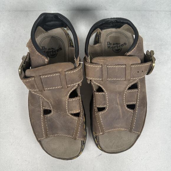 Dr. Martens Sandals Shoes Mens Size 9 Brown Leather Fisherman Buckle England 90s main image 10